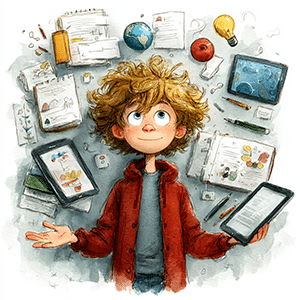 une illustration de la création de BD jeunesse avec l'IA