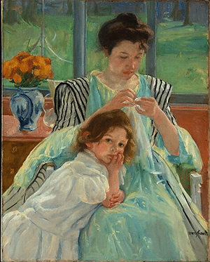 Jeune Mère cousant - Mary Cassat