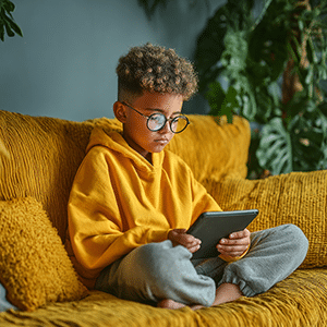 un ado avec sa tablette