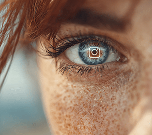 gros plan visage et oeil