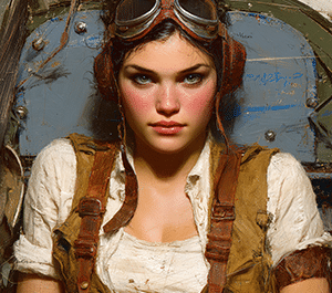 illustration personnage aviatrice