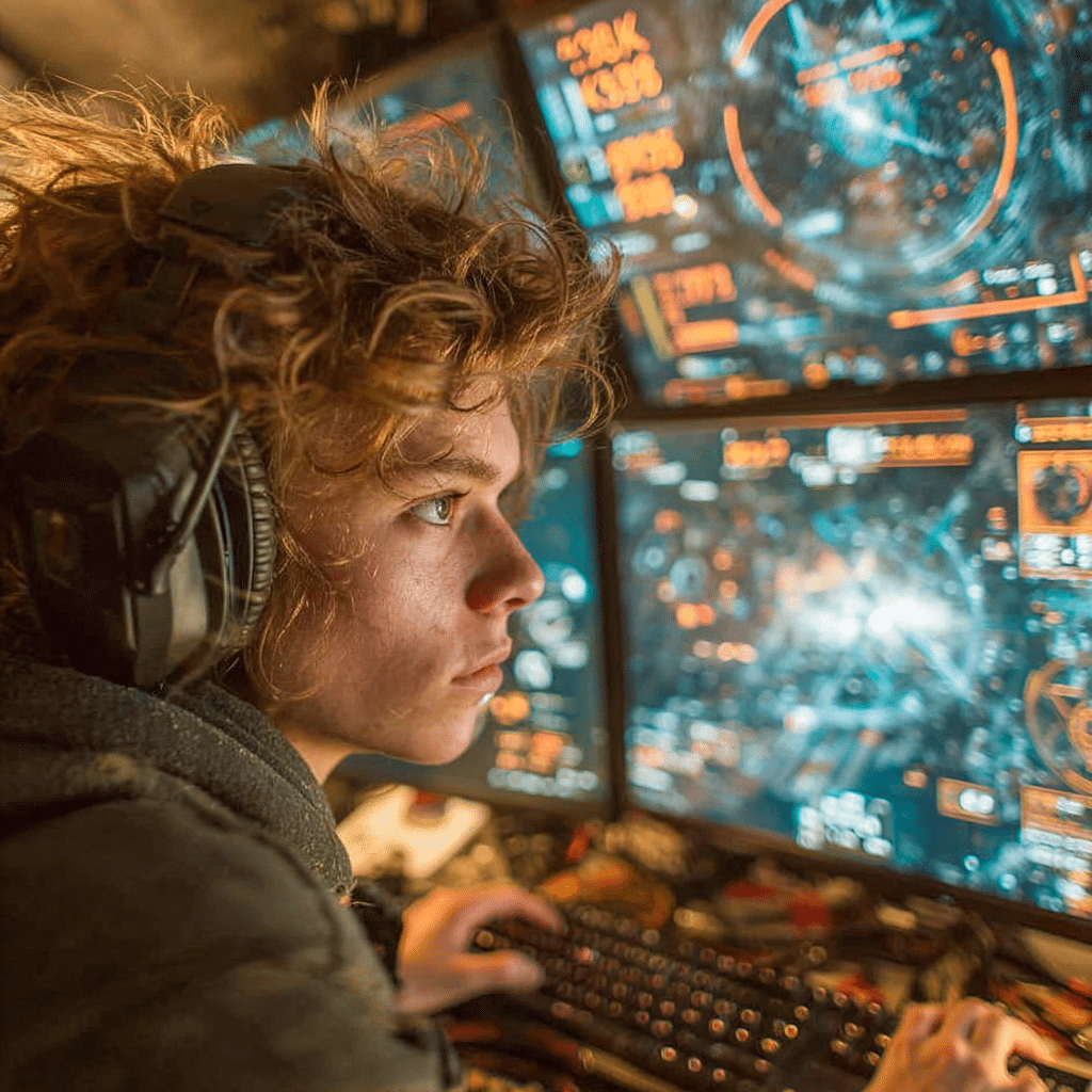 un réalisateur devant ses écrans